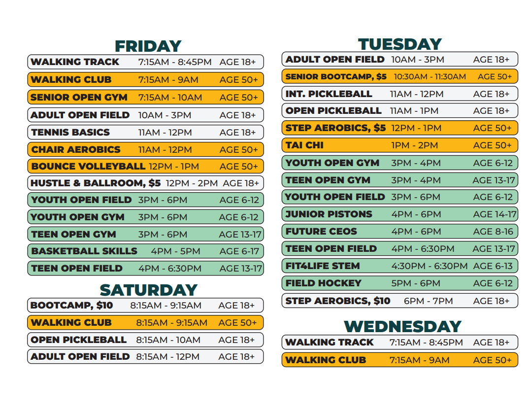 Chandler Friday and Saturday schedule spring
