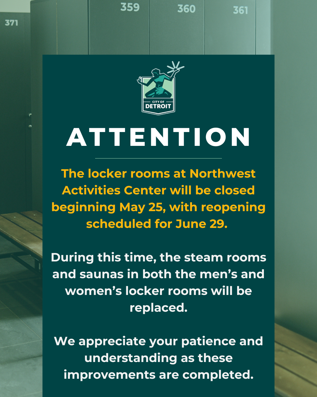 NWAC Locker Room and Aquatics Program announcement
