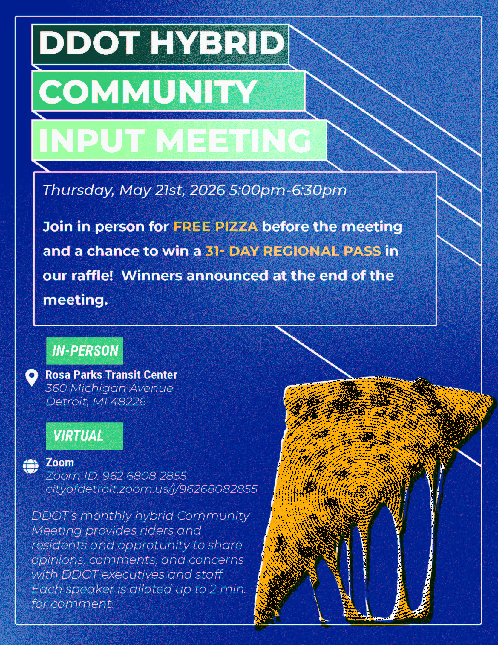 DDOT Hybrid Meeting May 2026 Pizza