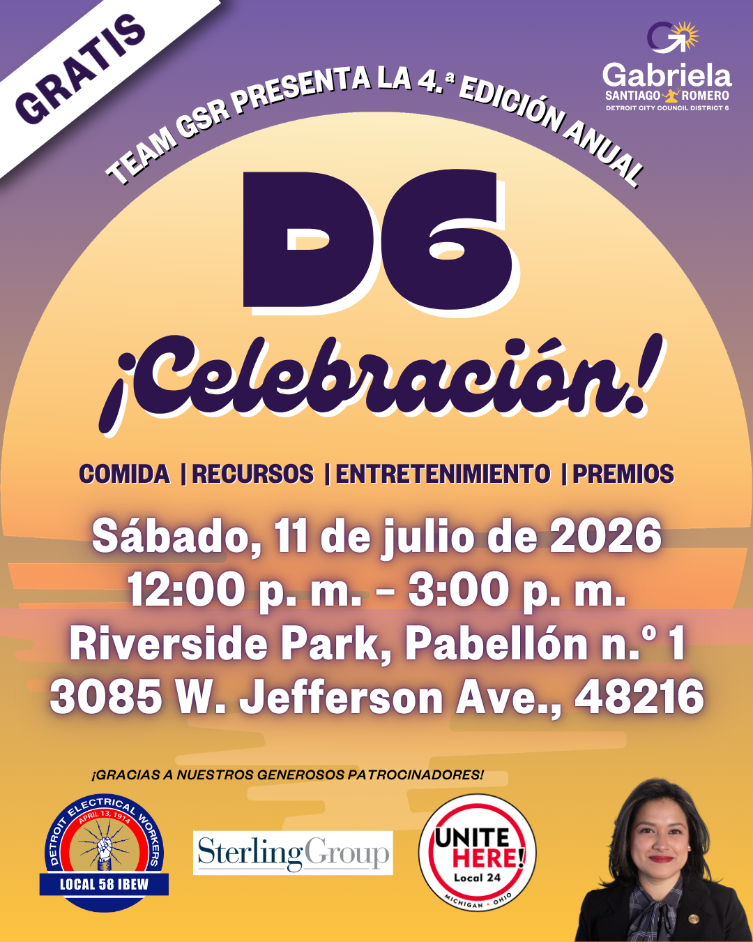 Flyer for Council Member Santiago-Romero's 4th Annual D6 Celebration (SPANISH)