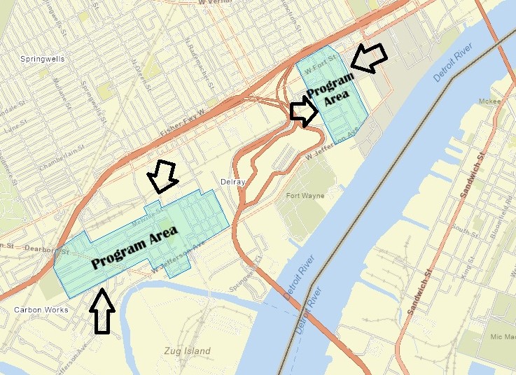 Map of Window A/C Unit Giveaway Program Area