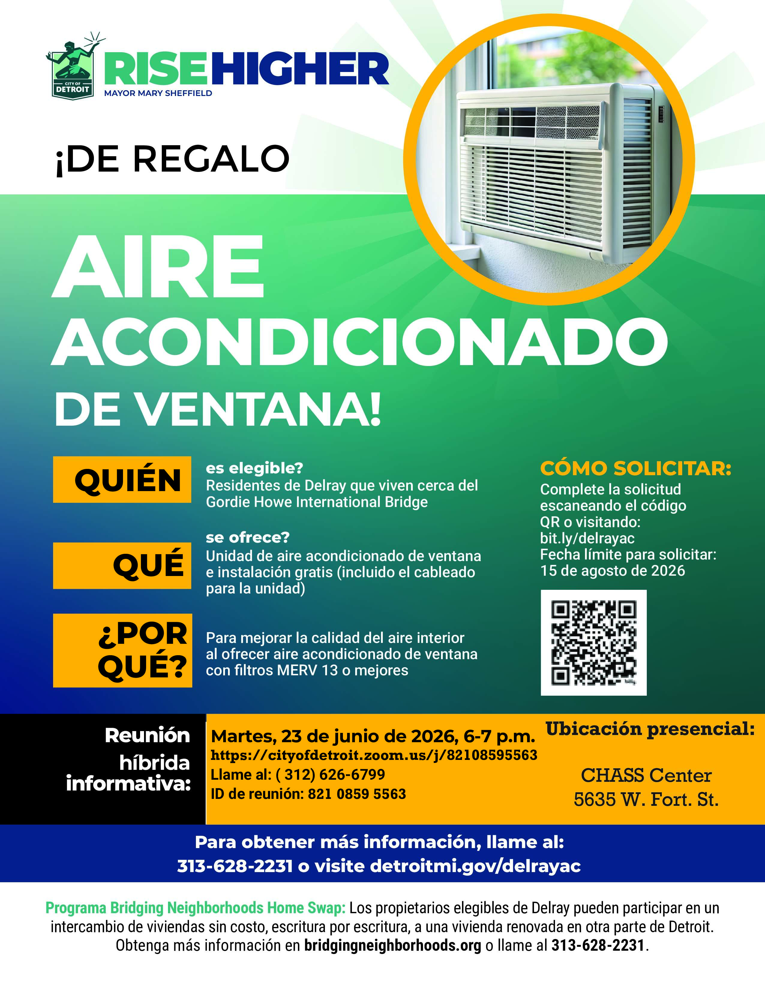 Flyer for Delray Window A/C Unit Giveaway Program