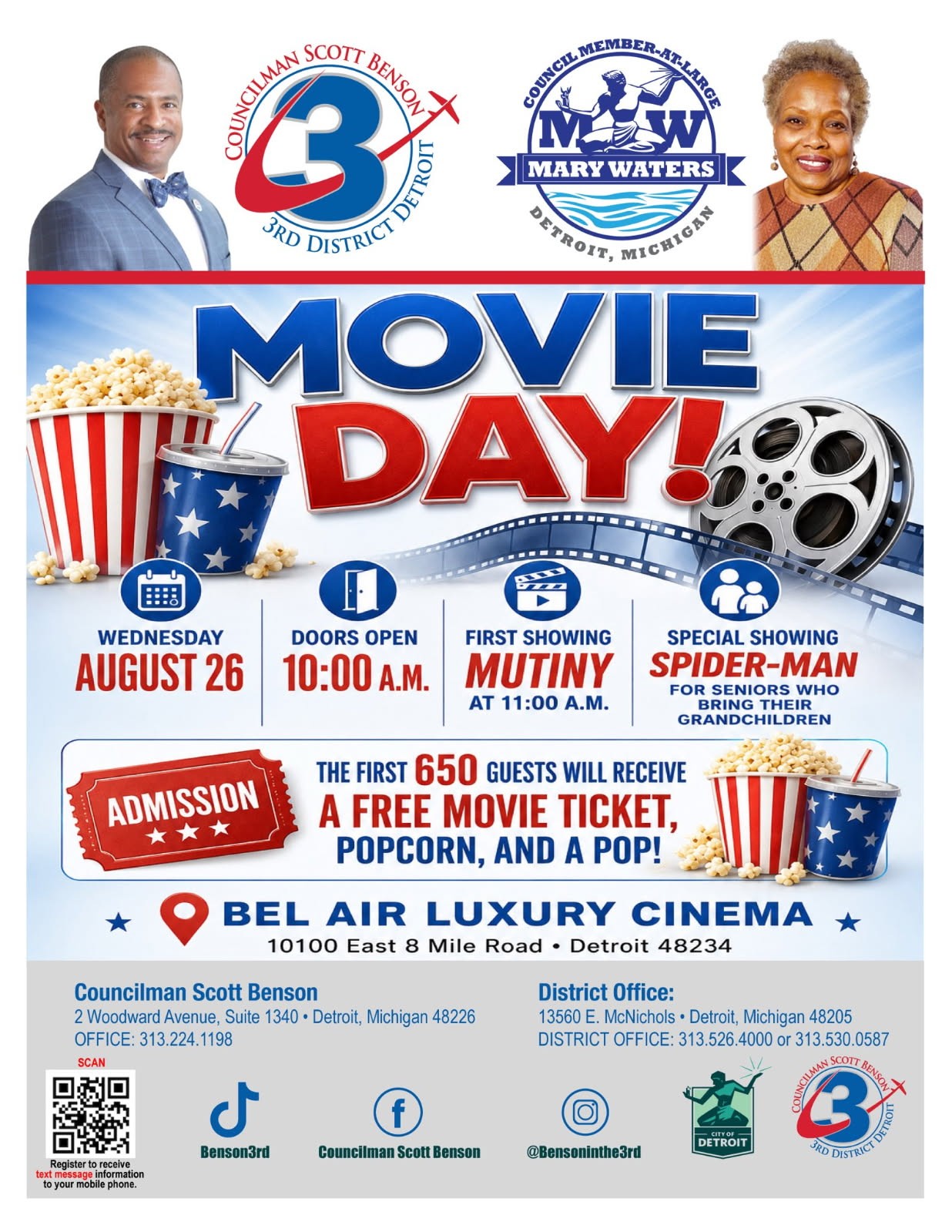 First 650 Guest will rec FREE Movie Ticket, Popcorn and a Soda