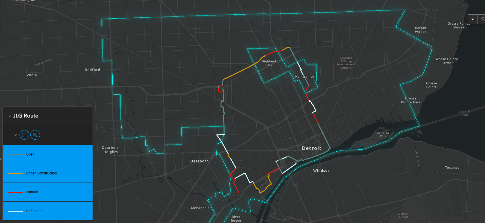Joe Louis Greenway Map Cover Image