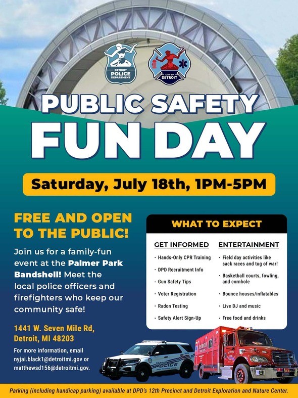 Public Safety Fun Day at Palmer Park graphic