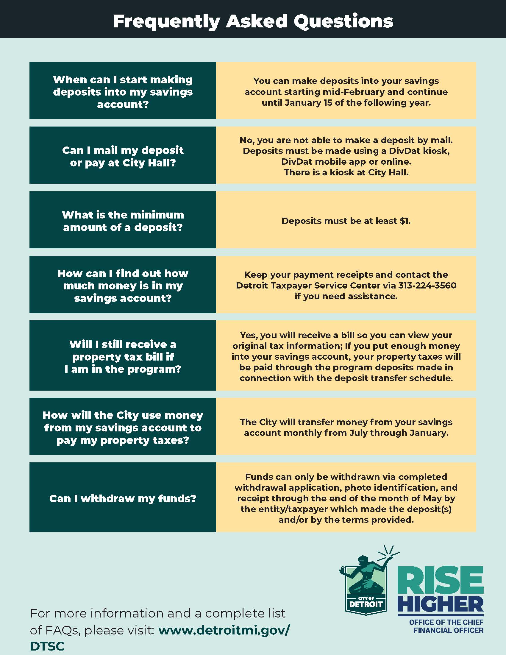 Plan Ahead flyer page 2 with answers to FAQs