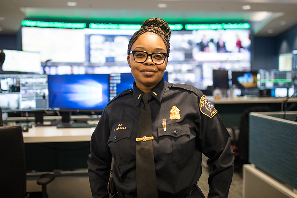Lt. Sonia Russell in DPD's state-of-the-art Real-Time Crime Center
