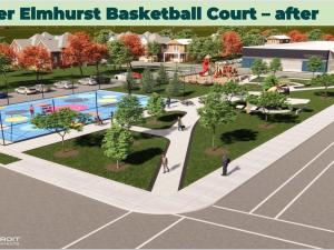 Dexter Elmhurst Community basketball court - After