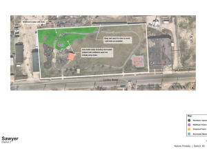 Aerial view of proposed Nature Pocket at Sawyer Park